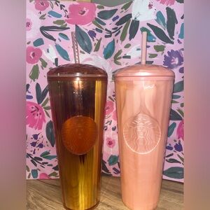 Starbucks Pink 24oz Tumblers Set of two.